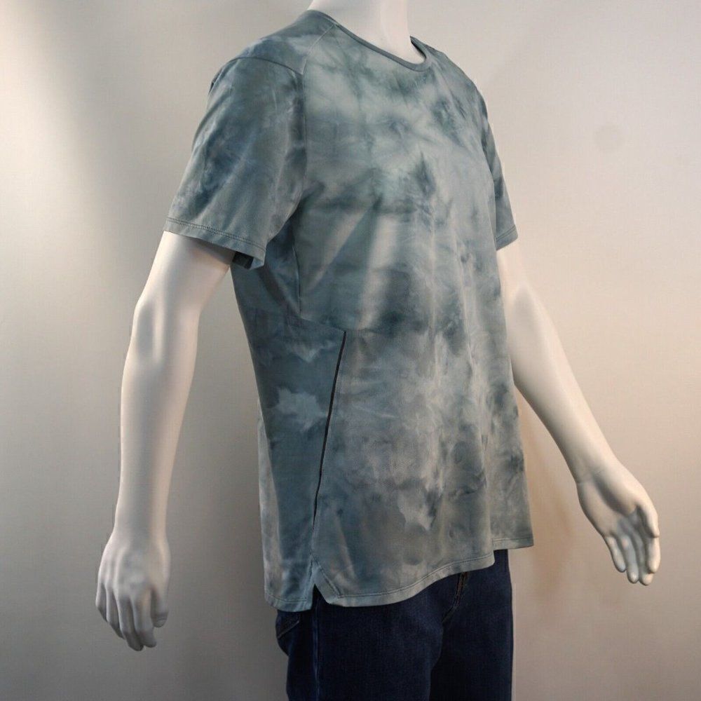 Lululemon Shirt Mens Tie Dye Short Sleeve Active Casual Sz Large Blue Gray - Picture 6 of 10